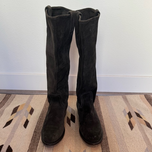 Frye Gray Suede Tall Boots Size 5.5 - Picture 1 of 7